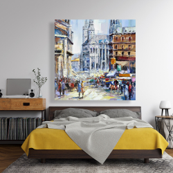 Canvas 48 x 48 - Busy street by a sunny day