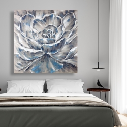 Canvas 48 x 48 - Gray and blue flower
