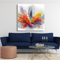 Canvas 48 x 48 - Abstract flower with texture