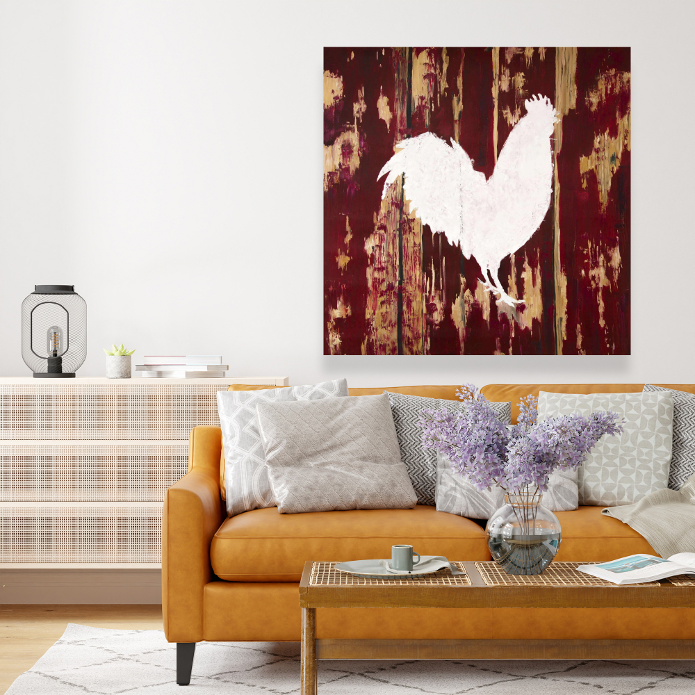 Rooster silhouette | Fine art print on canvas 48