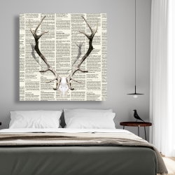 Canvas 48 x 48 - Deer horns on newspaper