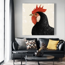 Toile 48 x 48 - Belle poule noir