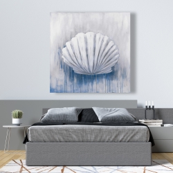 Toile 48 x 48 - Coquillage de feston bleu