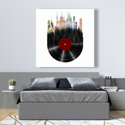 Toile 48 x 48 - Ville abstraite sur disque vinyle