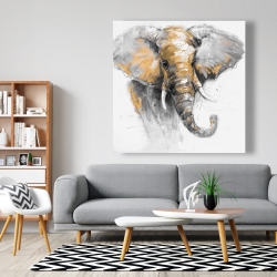 Canvas 48 x 48 - Beautiful golden elephant