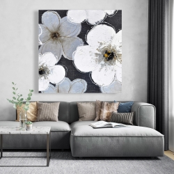 Canvas 48 x 48 - Gray flowers