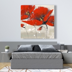 Canvas 48 x 48 - Red flowers with an handwritten typo