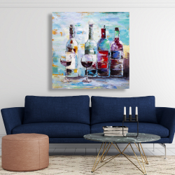 Canvas 48 x 48 - Four bottles of wine