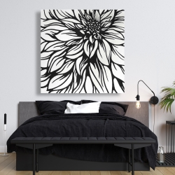 Canvas 48 x 48 - Dahlia flower outline style