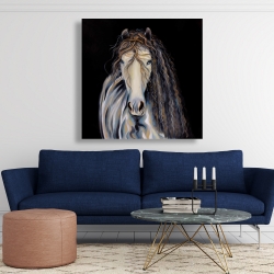 Canvas 48 x 48 - Abstract horse with curly mane