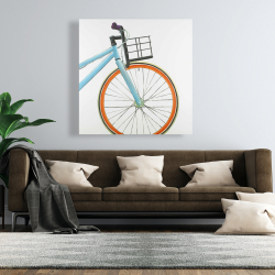 Toile 48 x 48 - Bicyclette bleue et orange