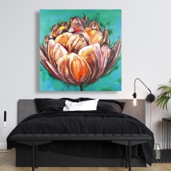 Canvas 48 x 48 - Abstract double tulips flower