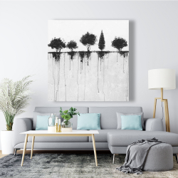 Toile 48 x 48 - Arbres noirs abstraits