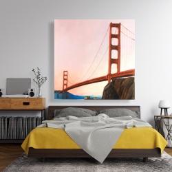 Canvas 48 x 48 - Sunset on the golden gate bridge