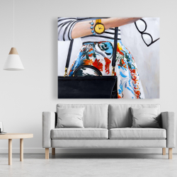 Canvas 48 x 60 - Fashionable woman with glasses