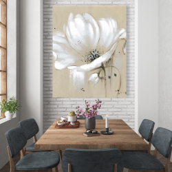 Canvas 48 x 60 - White abstract wild flower