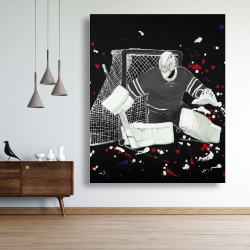 Toile 48 x 60 - Gardien de but défensive hockey