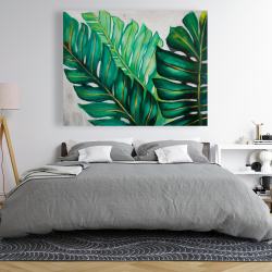 Canvas 48 x 60 - Three big exotic plant leaves