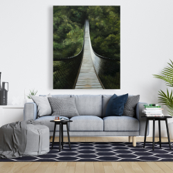 Canvas 48 x 60 - Suspended bridge in the forest