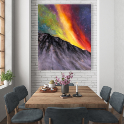 Canvas 48 x 60 - Aurora borealis in the mountain