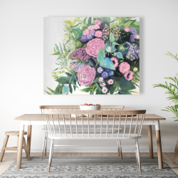 Canvas 48 x 60 - Melody of fuchsia flowers