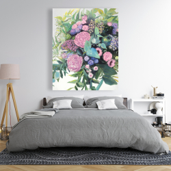 Canvas 48 x 60 - Melody of fuchsia flowers