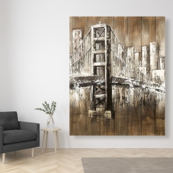 Toile 48 x 60 - Golden gate avec fini vieillot