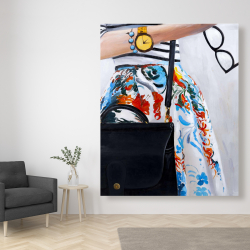 Canvas 48 x 60 - Fashionable woman with glasses