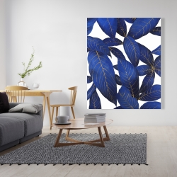 Canvas 48 x 60 - Abstract modern blue leaves