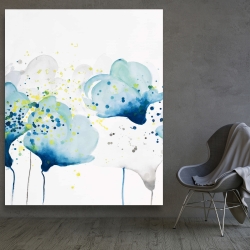 Canvas 48 x 60 - Dotted paint splash flowers