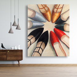 Canvas 48 x 60 - Five pair of women shoes