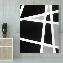 Canvas 48 x 60 - Black and white abstract lines