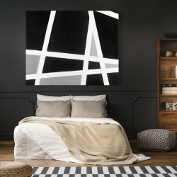 Canvas 48 x 60 - Black and white abstract lines