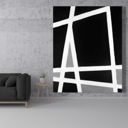 Canvas 48 x 60 - Black and white abstract shapes