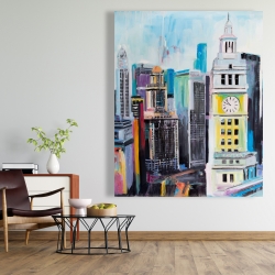 Canvas 48 x 60 - Colorful cityscape of manhattan