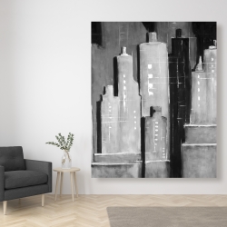 Canvas 48 x 60 - Abstract black and white buildings
