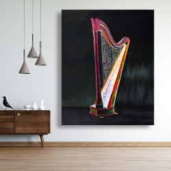 Canvas 48 x 60 - Colorful realistic harp