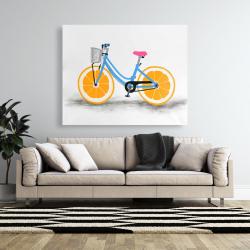 Canvas 48 x 60 - Orange wheel bike