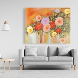 Canvas 48 x 60 - Colorful abstract flowers