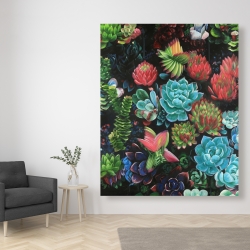 Canvas 48 x 60 - Set of colorful succulents