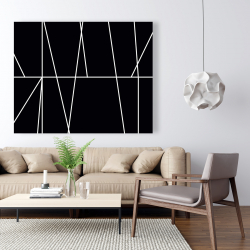 Canvas 48 x 60 - White stripes on black background