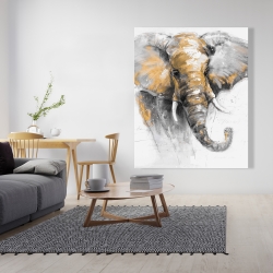 Canvas 48 x 60 - Beautiful golden elephant