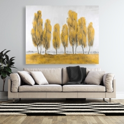 Canvas 48 x 60 - Seven abstract yellow trees