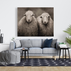 Toile 48 x 60 - Moutons sépia