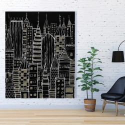 Toile 48 x 60 - Ville illustrative noir