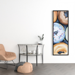 Framed 16 x 48 - Watercolor doughtnuts with icing