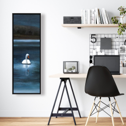 Framed 16 x 48 - Beautiful swan
