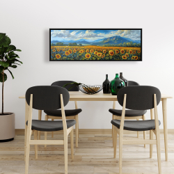 Framed 16 x 48 - Sunflower field