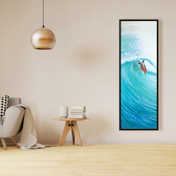 Encadré 16 x 48 - Surfeur au milieu de la vague