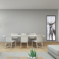 Framed 16 x 48 - Winter abstract deer